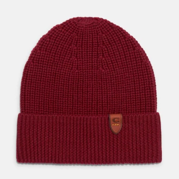 NWT Coach Knit Wool Beanie red - Picture 1 of 5